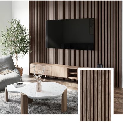 Norelle Akustik-Lamellenplatte – Nussbaum (2,7 m × 1,10 m)